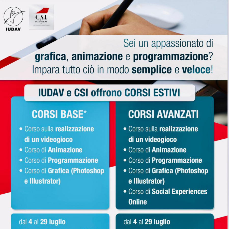 Corsi estivi di grafica, animazione e programmazione a Solofra
